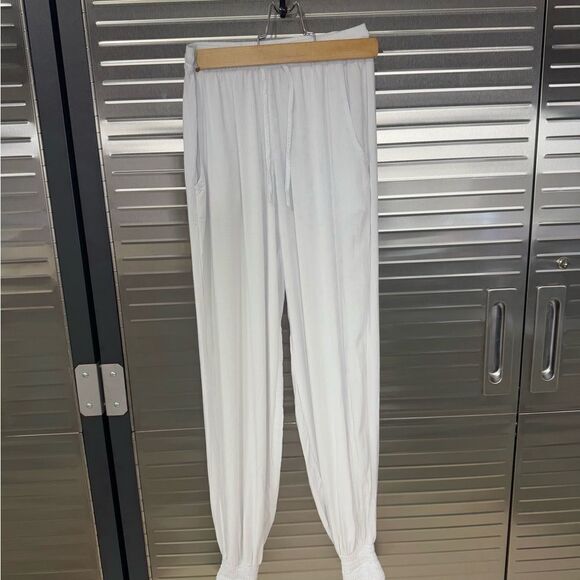 Skemo Basics Loungewear Jogger White Elastic Pants XS - Picture 2 of 8